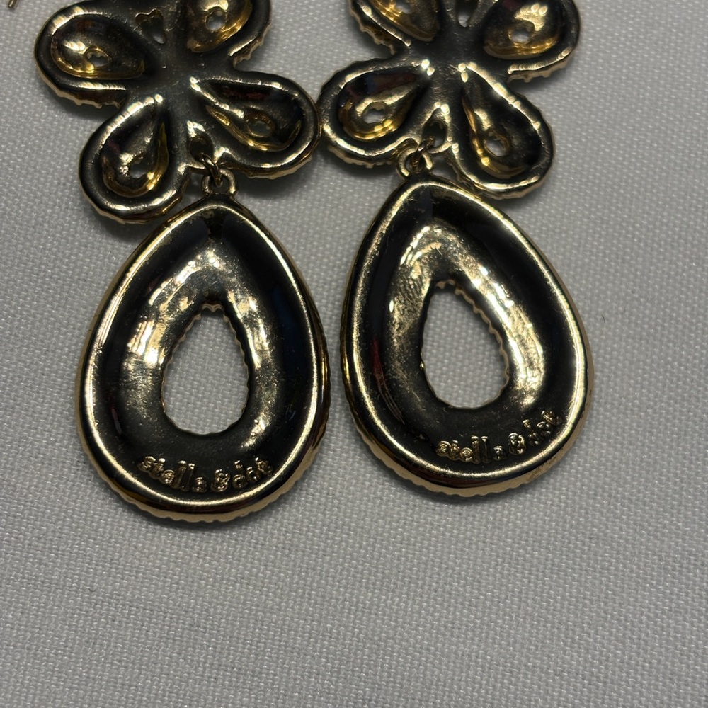 Elegant Gold and Turquoise Dangle Earrings Stella and Dot - Picture 6 of 6